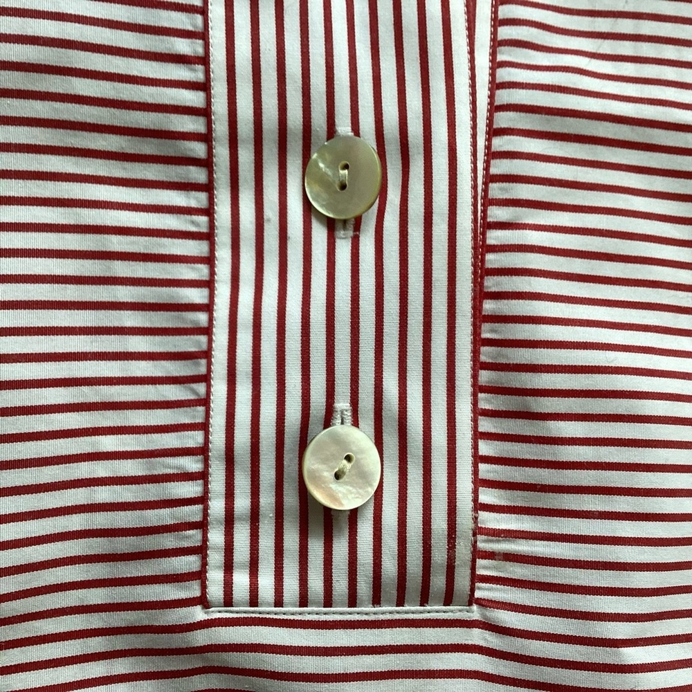 Hinson Wu Aileen Popover Top Red Stripes 3/4 Sleeves Sz 2(S) - Picture 9 of 10